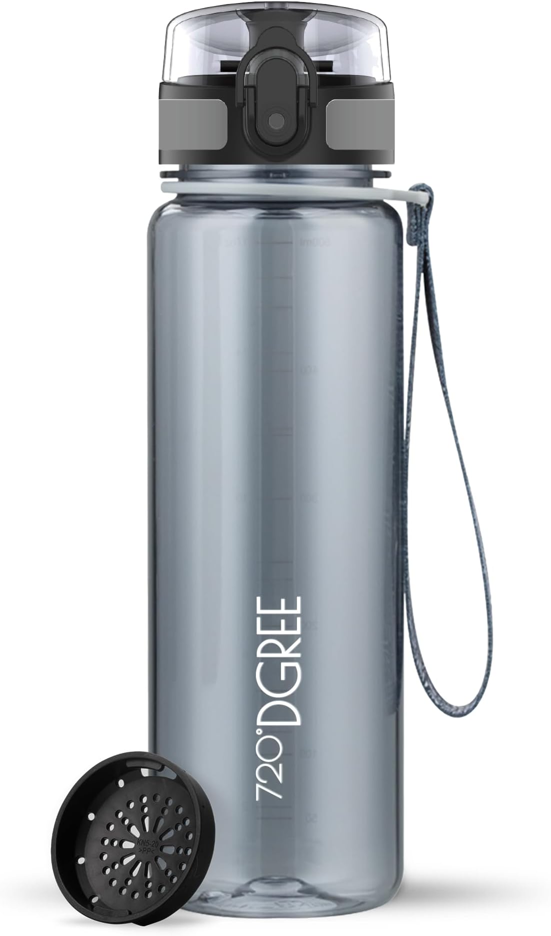 720°DGREE Water Bottle “uberBottle“ +Sieve - 350ml, 500ml, 650ml, 1L, 1.5l - BPA-Free Tritan, Leakproof, Reusable Drinking Bottle - Sports Bottle for Gym, Fitness, Kids, Bike, Travel, School, Office