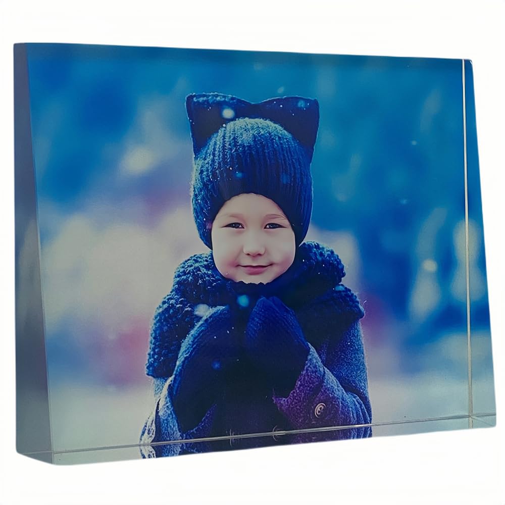 SANTOUXIANG Acrylic Photo Block | Personalized Photo Gifts | Unique Mother's Day Gift | Custom Photo Gifts | Gift for Boyfriend | Gift for Mom | Picture Frames Personalized