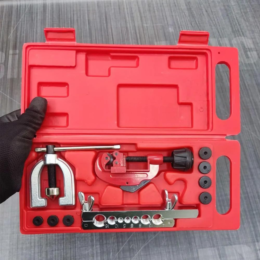 Kit d'outils évasés – Rangement facile, matrices multifonctions à double évasement pour tubes en cuivre et aluminium à paroi fine, transport portable