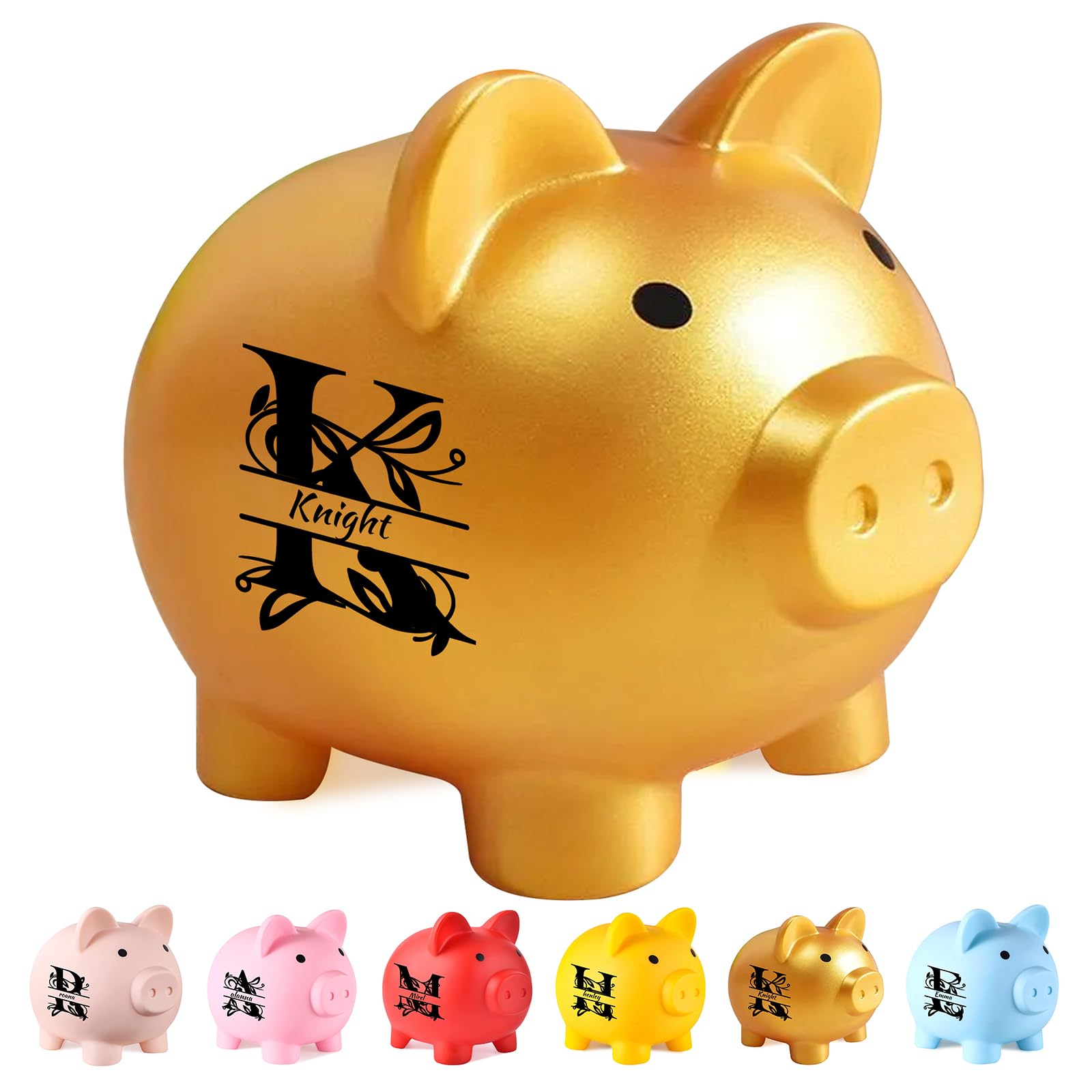 Custom Piggy Bank for Kids, Kids First Piggy Bank Gift,Teaching Savings,Birthday Gift Personalized, Cute Piggy Shape Design