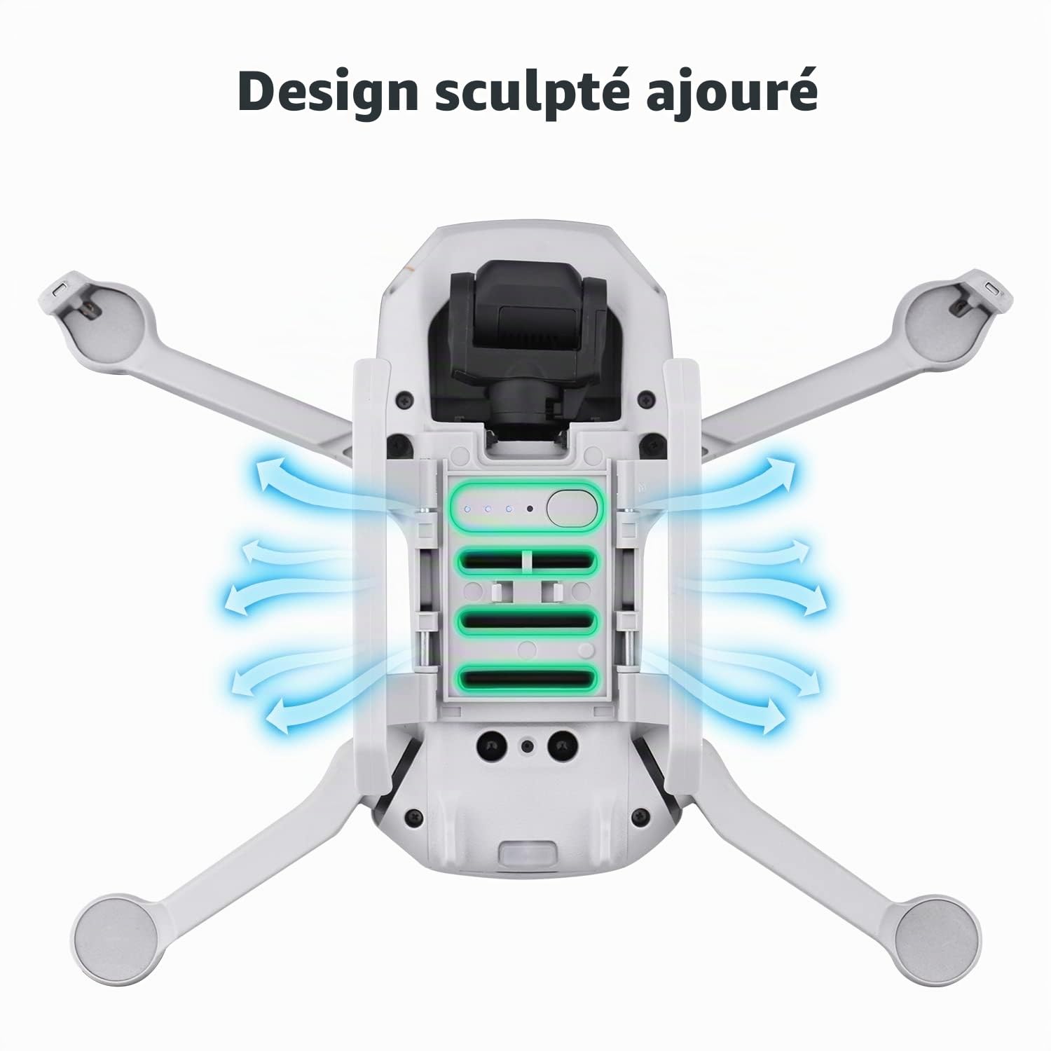 HeiyRC Extensions de train d'atterrissage pour DJI Mini 4K/Mini 2/Mini SE/Mavic Mini drone landing gear, accessoire de rallonge pliable pour les jambes en hauteur