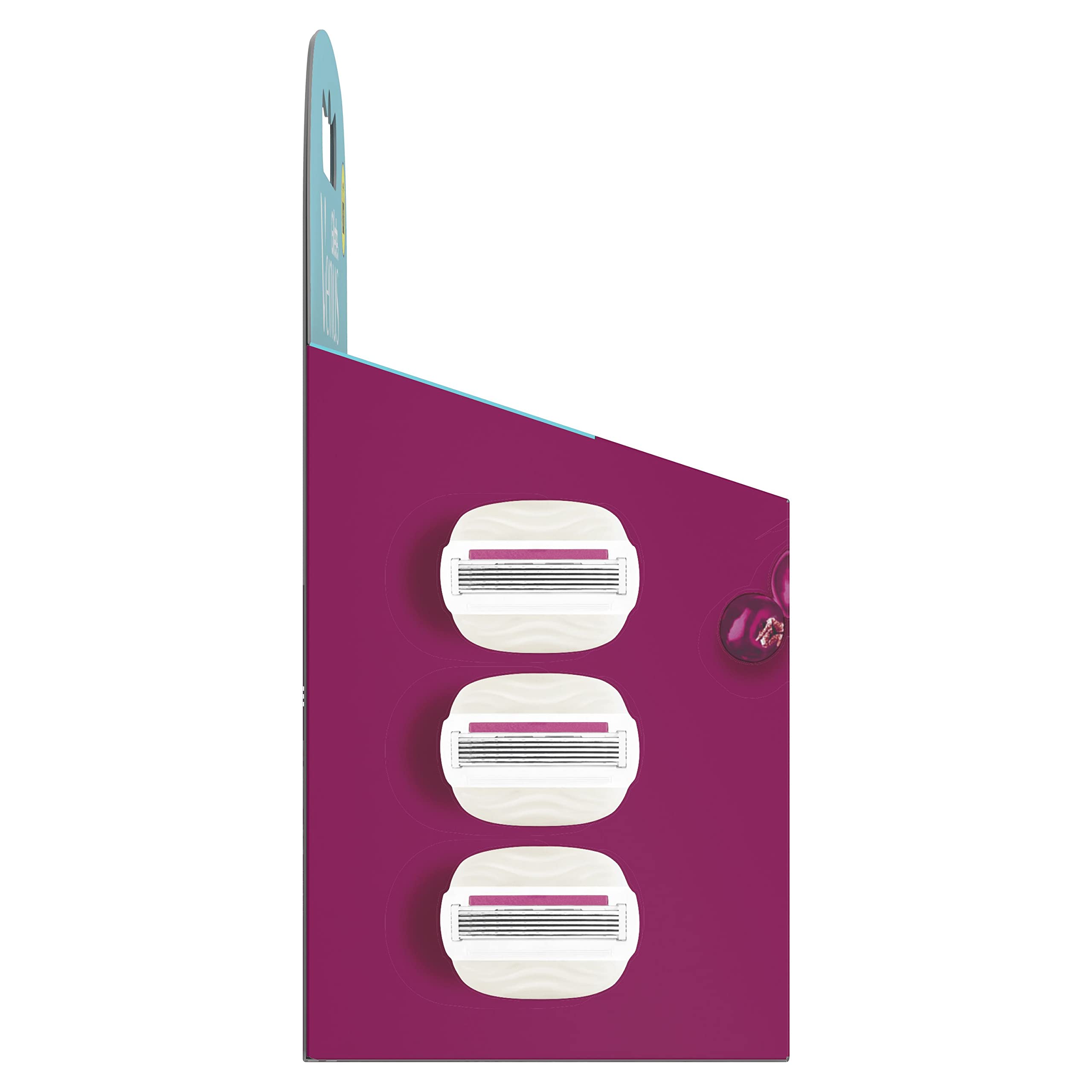 Gillette Venus Comfortglide Sugarberry wkłady do ostrzy X3, dla kobiet, z 5 ostrzami