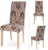 Vista 8 de SearchI - Fundas para silla de comedor elásticas, extraíbles, lavables, cortas, super ajuste, Parsons, de elastano, protector de sillas