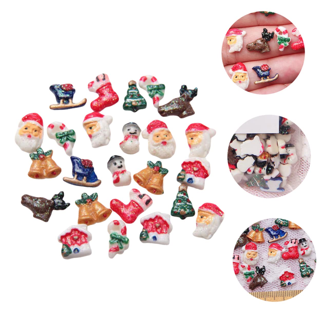 250piezas Adornos De Uñas Para Manicura Decoraciones De Diseño Para De Uñas Accesorios De Navidad y
