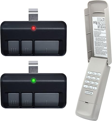 877MAX - Teclado para puerta de garaje con 2 paquetes 893MAX 953ESTD con control remoto de 3 botones, compatible con LiftMasterChamberlainCraftsman