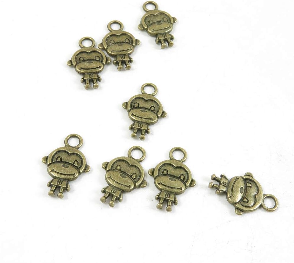 30 PCS Metal Antique Bronze Color Jewelry Making Supplies Charms Beading Crafting Wholesale O6HR9 Monkey