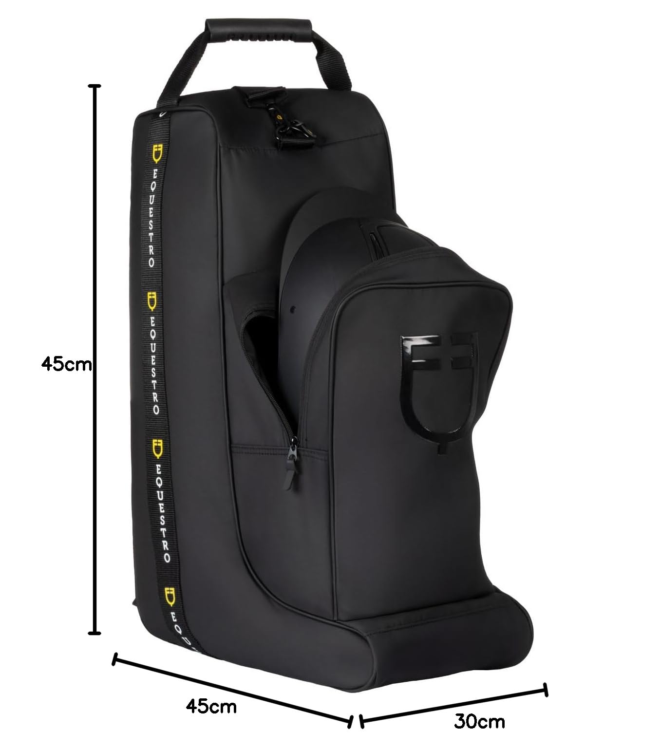 Borsa Porta Stivali e Casco, Zaino Sportivo in Tessuto Nero con Tracolla