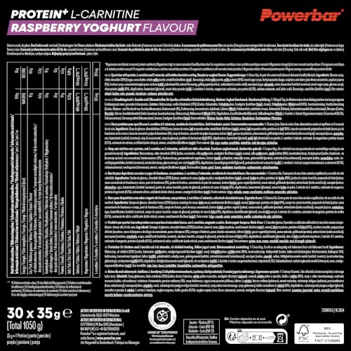 Powerbar Protein Plus + L-Carnitine Bar (30x35g) Raspberry Yoghurt - Riegel - Protein Riegel – Ansicht 2