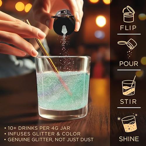 Miniatura 4 de Brew Glitter - Purpurina comestible para bebidas, cócteles, cerveza, adornar bebidas  Certificado Kosher y Halal  100% comestible y de grado