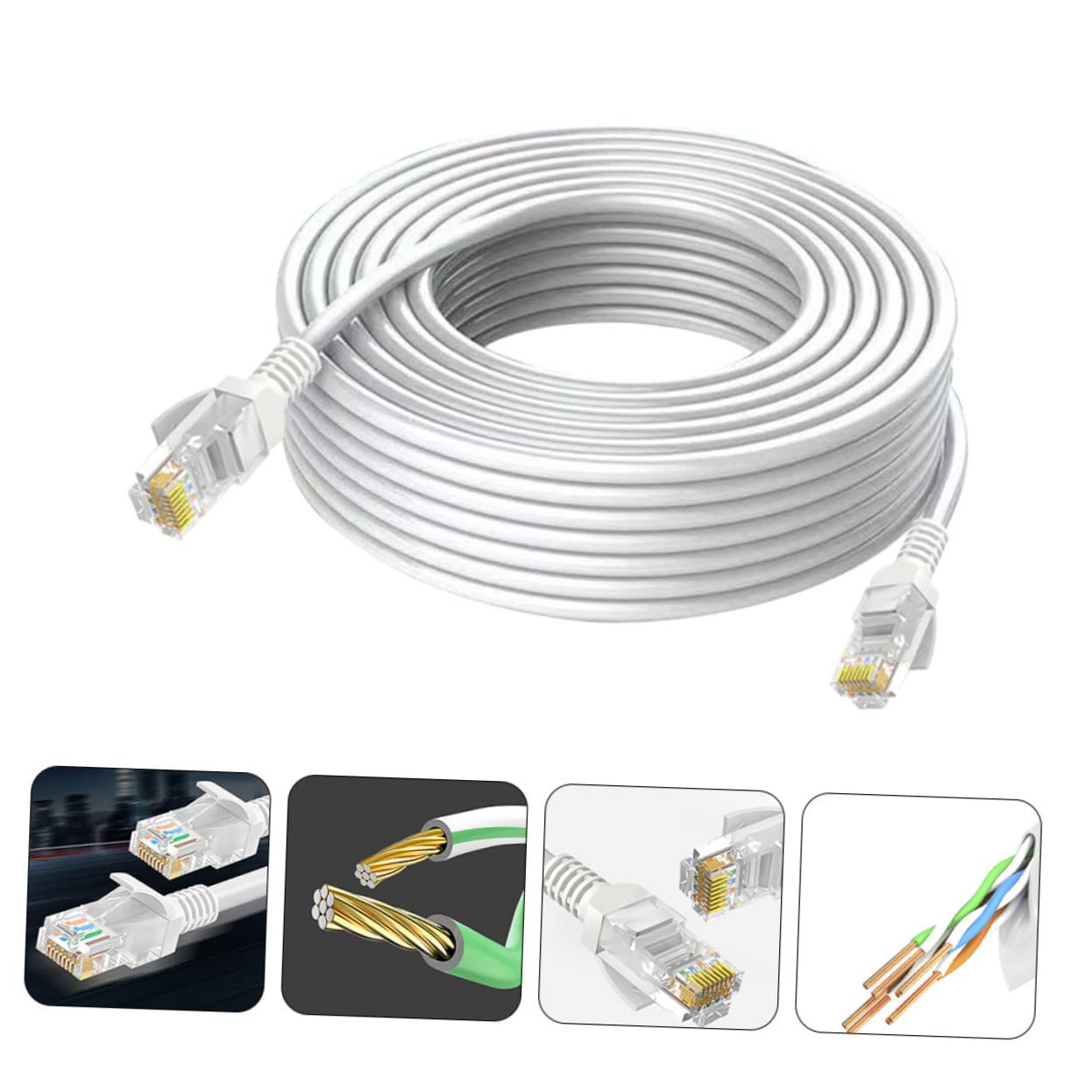 Cavo Cat5e Ethernet Bianco per Computer e Router, Rete