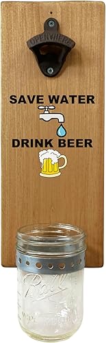 Miniatura 9 de Abridor de botellas de cerveza de Cape Cod - Abridor de botellas de pared hecho a mano montado en la pared con tapa de recogida, regalo de cerveza