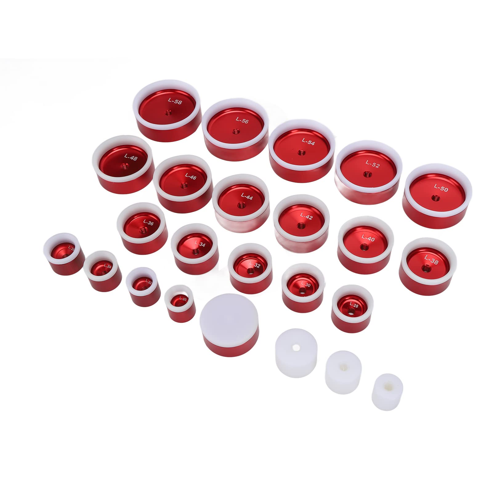 Juego de matrices para máquina de tapado de relojes, 24 unidades, conjunto de prensado para cubiertas traseras de relojes de aleación de aluminio, matrices de tapado de cubiertas d