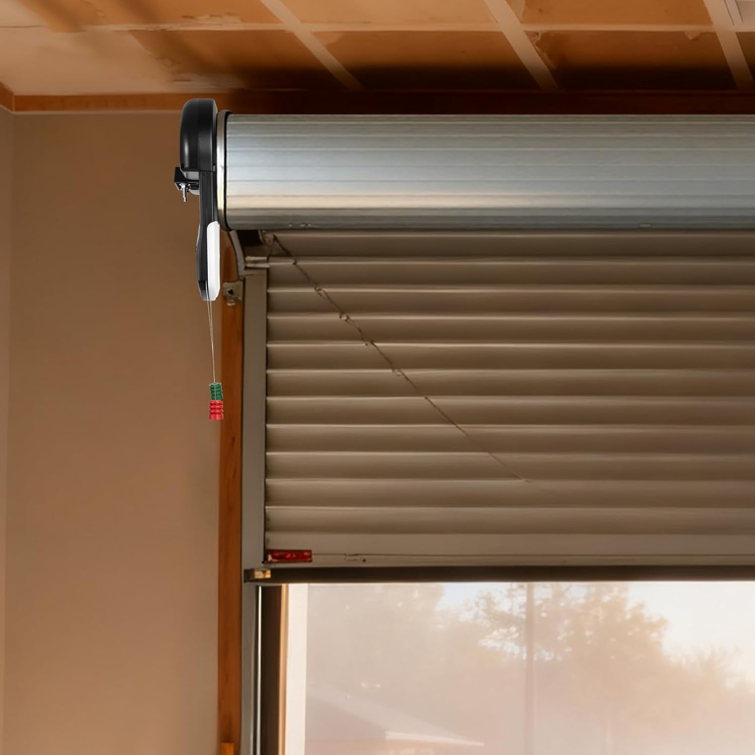 Roll Up Garage Door Opener with Remote, Electric Roll Up Door 164ft 800n Lift Force Rolling Door Motor Automatic Roll Up Door Opener Kit Roll Type Garage Door Openers