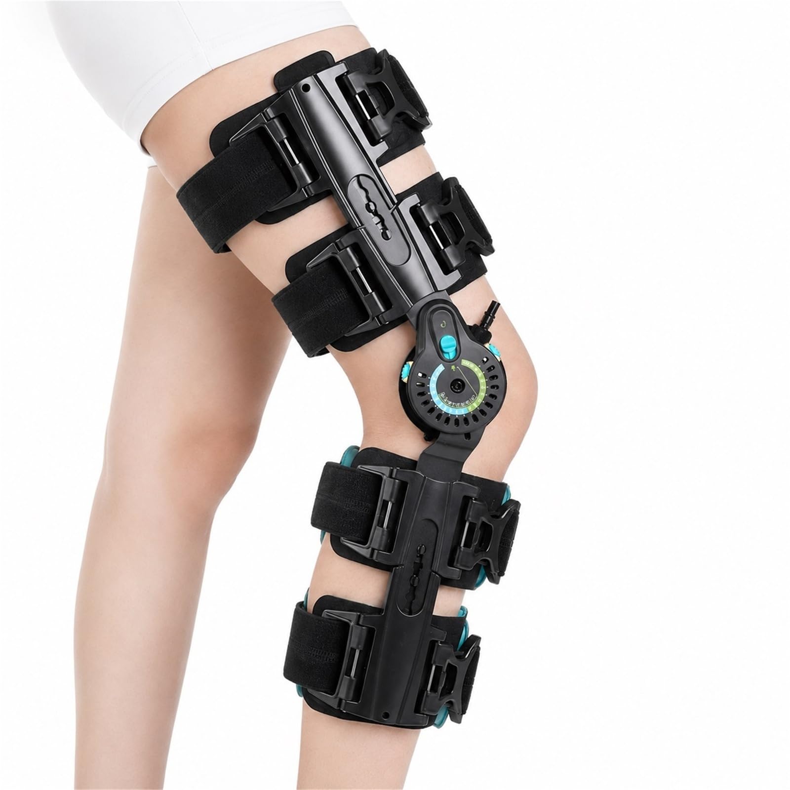 Rodillera Articulada ROM con Estabilizadores Laterales Soporte de Rodilla Ajustable Postoperatorio para Lesiones de Menisco ACL MCL PCL Ortopedia Médica para Hombre y Mujer