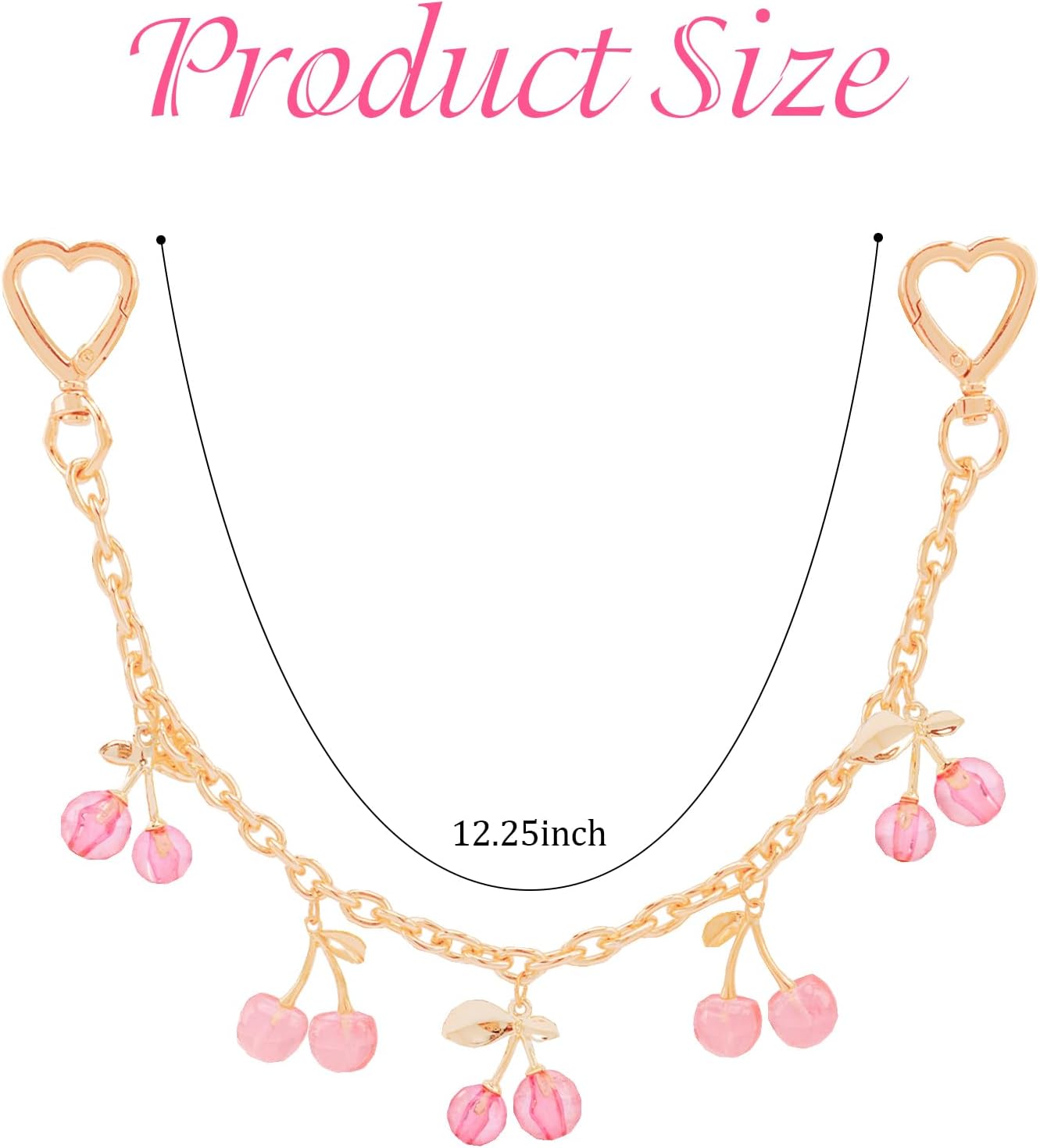 CUBACO Cherry Bag Charms for Handbags, Cute Cherry Keychain Purse Backpack Charms for Girls Kawaii Gold Wallet Chain Keychain Purse Accessories for Women - Image 4