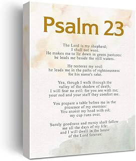Inspirational Bible Verse Print Psalm 23 the Lord is My Shepherd Scripture Paintings Canvas Wall Art Poster Artwork Ready to Hang Modern Home Decor