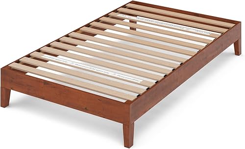 Miniatura 58 de Cama plataforma de madera sólida de lujo Zinus 12 pulgadas con cabecero de cama/no necesita resortes/soporte de madera con listón/acabado expreso