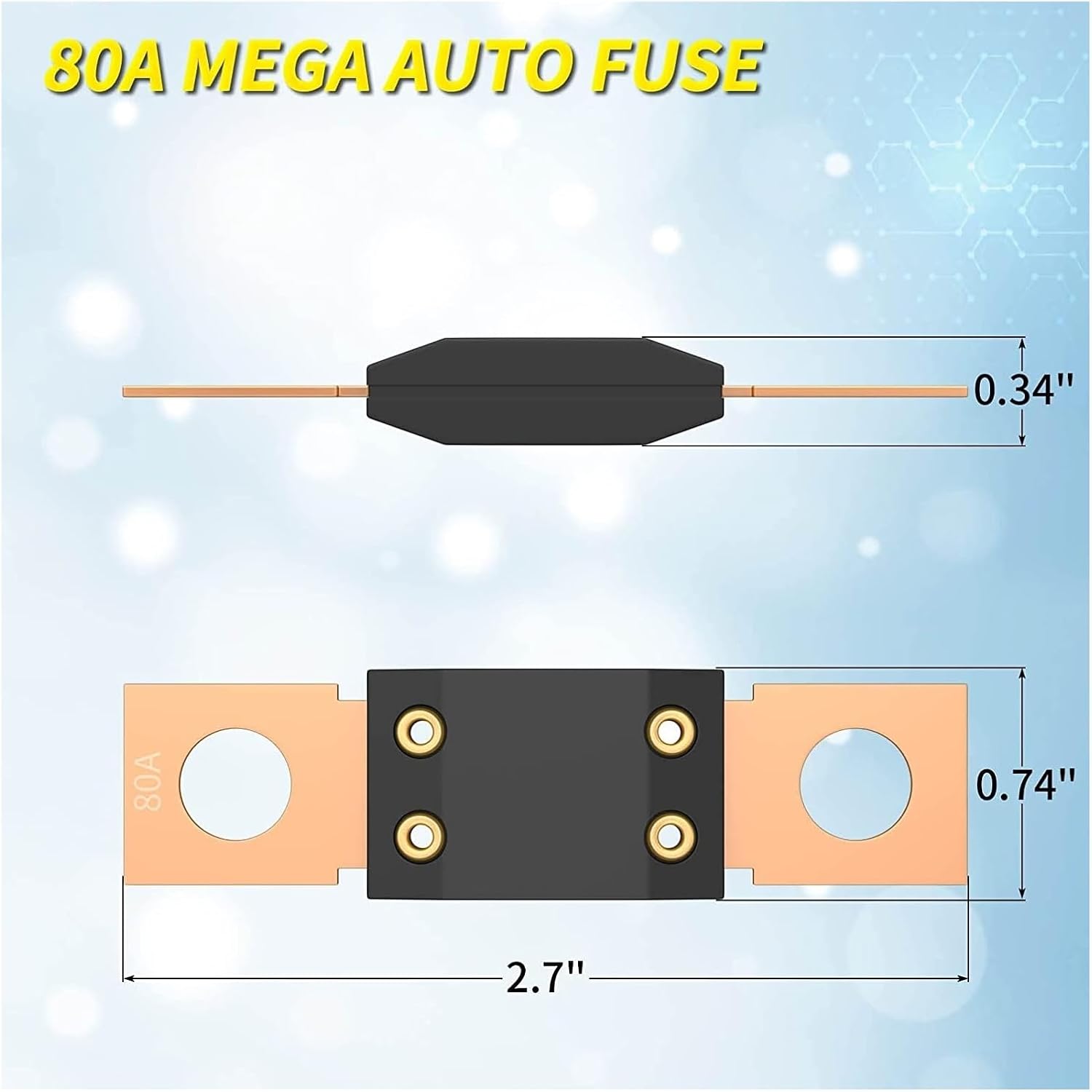 DaierTek MEGA Fuse Block ANL Blade Fuse Holder Flat Type Fuse For Car Boat 80A 100A 125A 150A 175A 200A 250A 300A(250A)