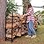 Sunnydaze Outdoor Firewood Log Rack and Cover Combo Set - Black Powder-Coated Steel and PVC - Black Fabric - 8-Foot