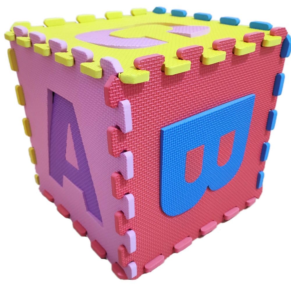Tappetino puzzle 36 piastrine (86 pezzi) in gomma con lettere e numeri, 180 x 180 cm (3,24 m2)
