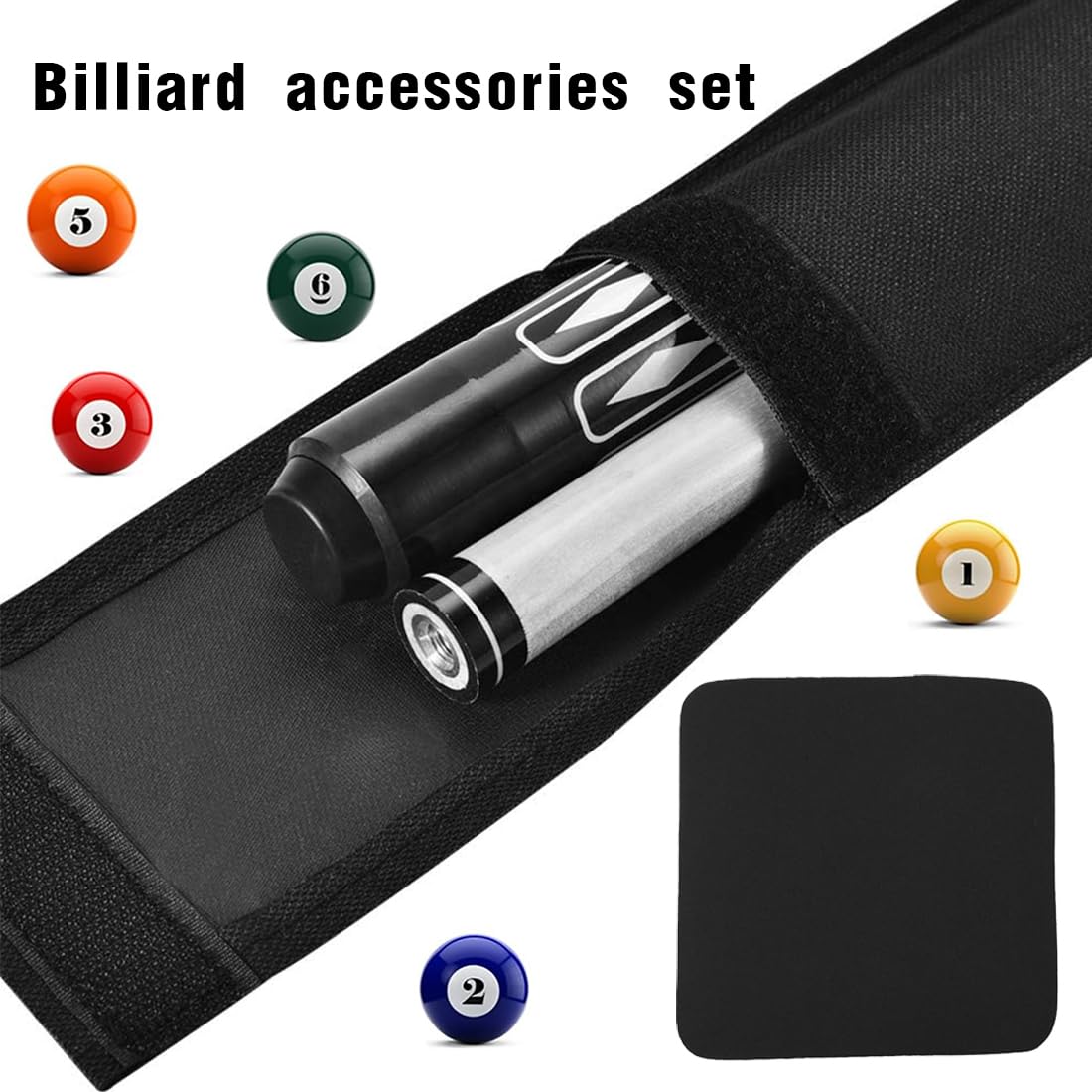 Bolsa para Taco de Billar 1/2 Snooker, Estuche Portátil de Almacenamiento con Bolsa para Accesorios