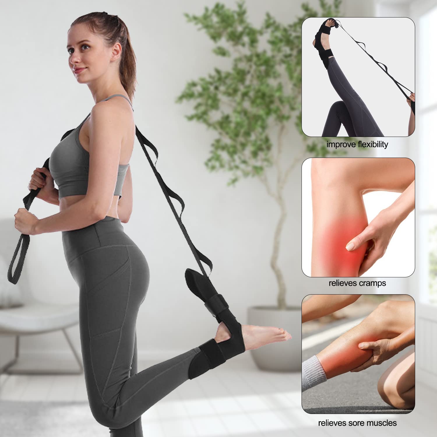 Fascia Elastica Per Yoga E Stretching - Cintura Per Allungamento Legamenti, Fitness E Pilates - Foto 12
