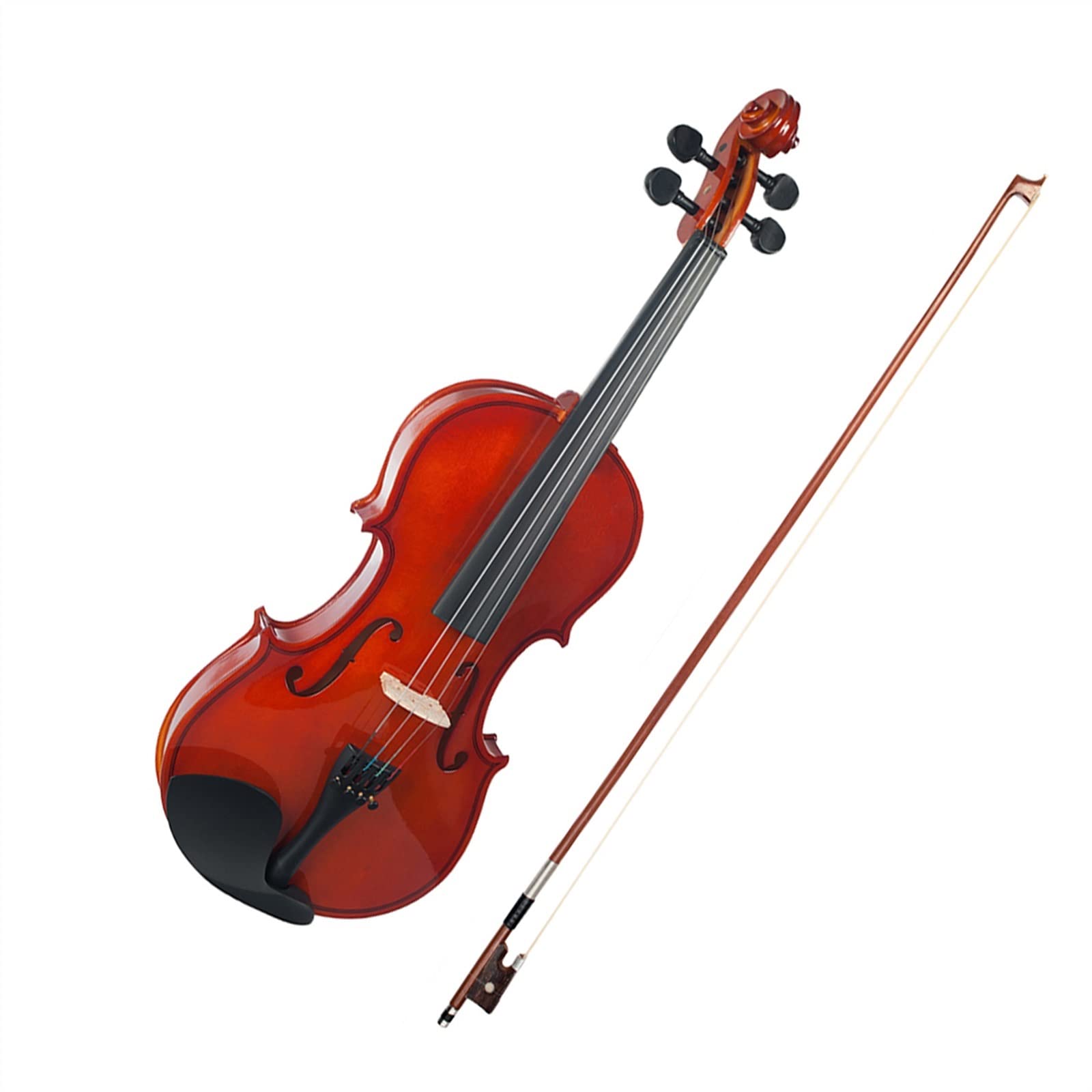 Erwachsene violine Akustisches Geigen-Set Lindenholz-Körper, Schwarze Massivholzbeschläge Mit Geigenkoffer-Schulterstütze, Dämpfer, Geigensaiten professionelles Violine (Color : 1/2)