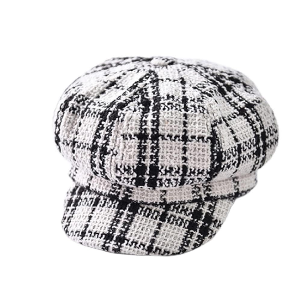 Berretto da Donna Autunno Inverno Cappelli in Feltro Bianco Nero per Uomo Donna Cappello Ottagonale Spesso Femminile