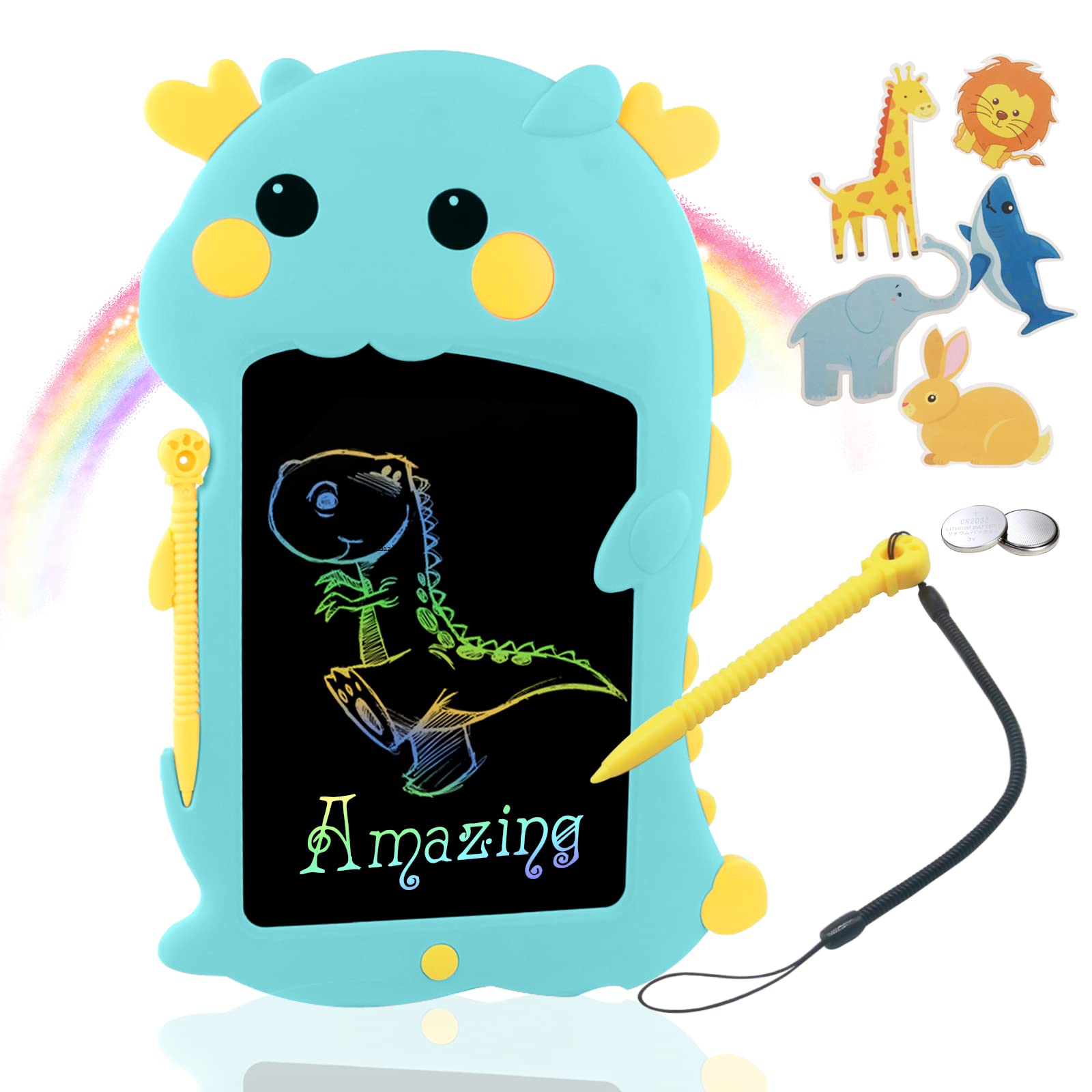 JINHODY LCD Writing Tablet 8.5" Colorful Doodle Board, Kids Toys for 3 4 5 6 7 8 Years Old Boys and Girls ,Portable Travel Christmas Stocking Stuffers Drawing Pad Gifts Toddler Educational Doodle Pad