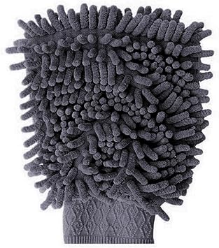 Microlux Chenille Microfiber Car Wash Gloves, Gray Color, 20 x 24 cm.