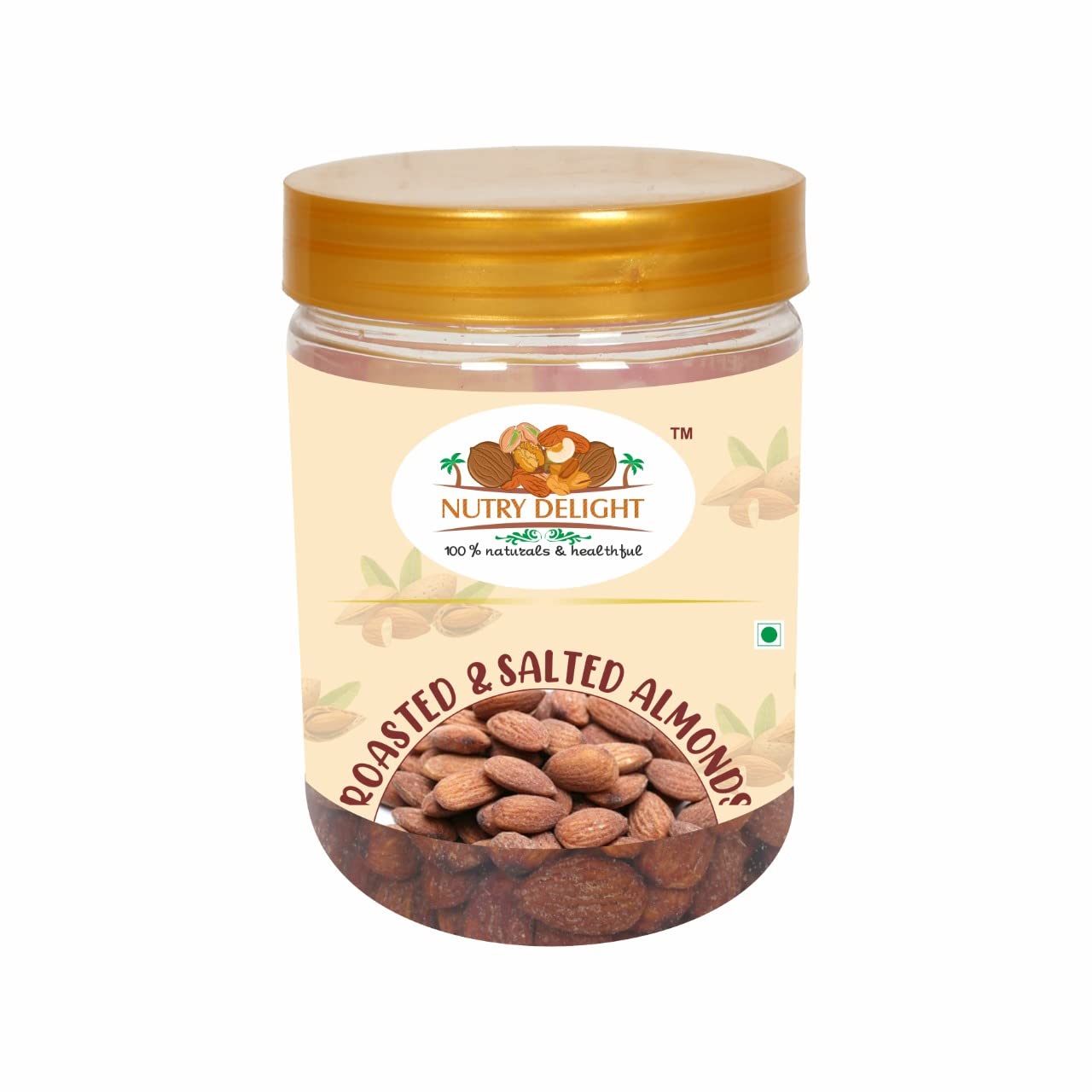 NUTRY DELIGHT Roasted & Salted California Almonds (Badam), 250g | Lightly Salted | Dry Roasted | No Preservatives Artificial Flavors | Gluten Free Nuts Dry Fruits
