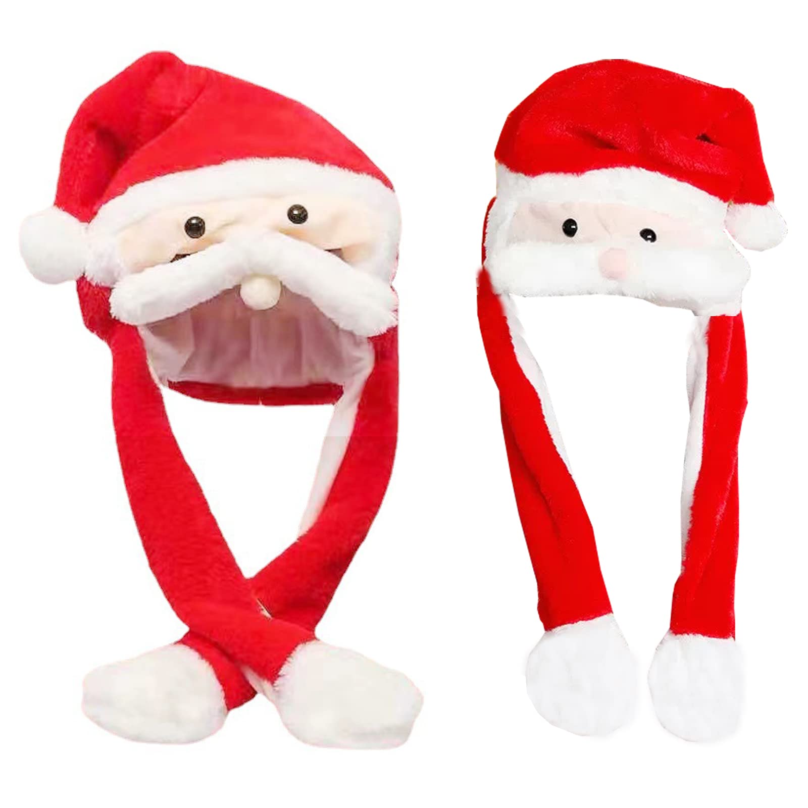 2 Cappelli Di Babbo Natale Con Orecchie Mobili - Accessorio Divertente Per Feste E Foto Di Gruppo - Foto 9