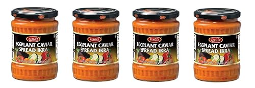 ZerGut - Caviar de berenjena para untar Ikra Kosher 4 frascos de vidrio de 19 oz/540 g