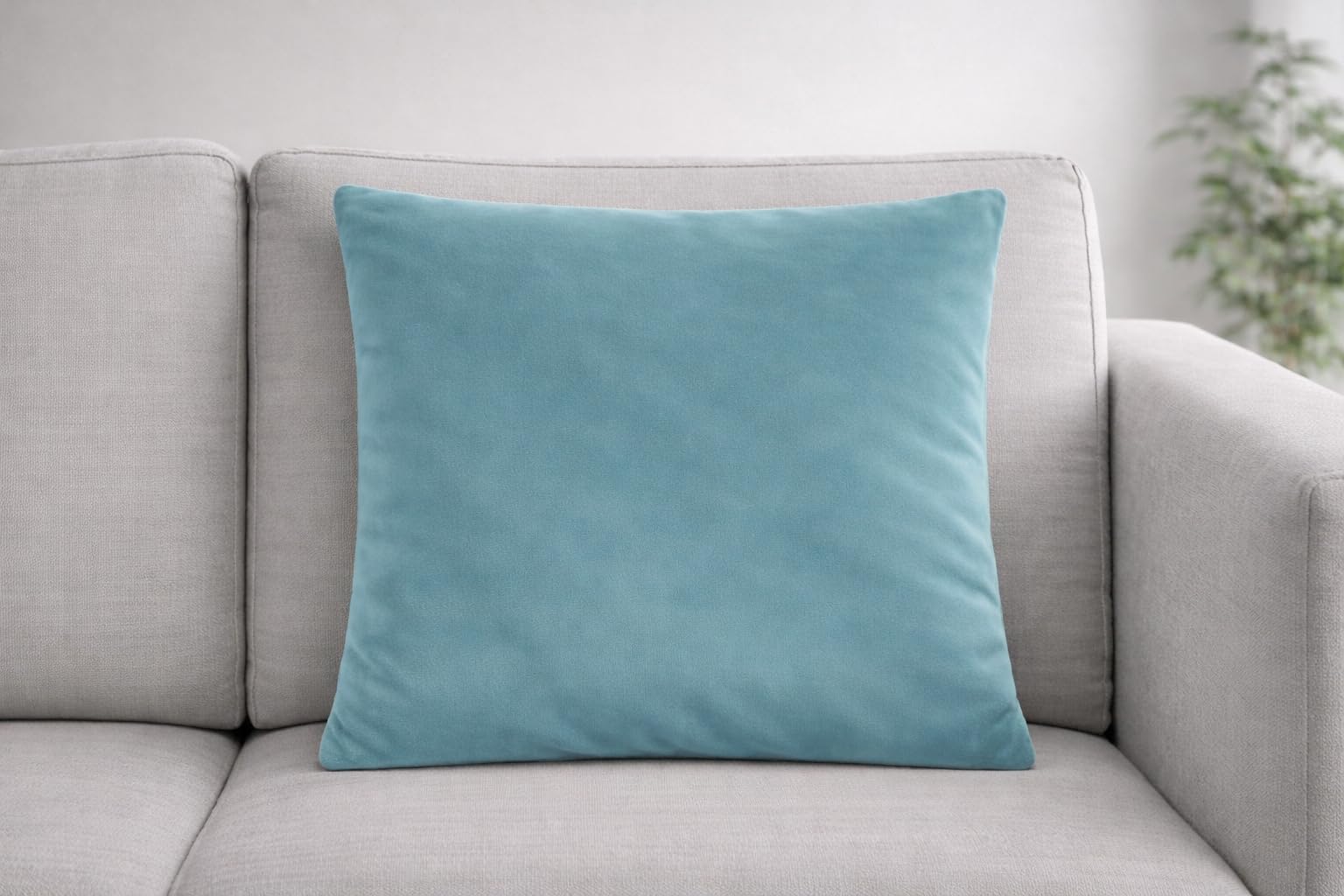 Seechoo Velvet Cushion Covers Pack of 2, Large 55x55cm (22x22 Inch), Soft Luxury Velvet Sofa Cushion Covers, Decorative Throw Pillow Covers for Living Room Bedroom (Duck Egg)