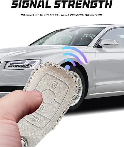 Miniatura 4 de ontto Funda de piel con 3 botones para llaves de automóvil, funda de protección completa para Mercedes-Benz Clase A, Clase C, Clase G 2019-2021,