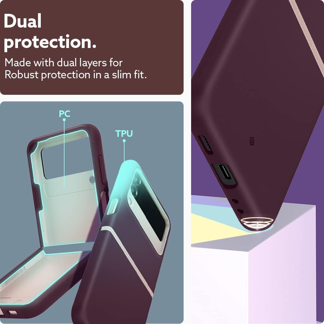 Caseology Nano Pop Silicone Case Compatible with Samsung Galaxy Z Flip 4 Case (2022) - Burgundy Bean