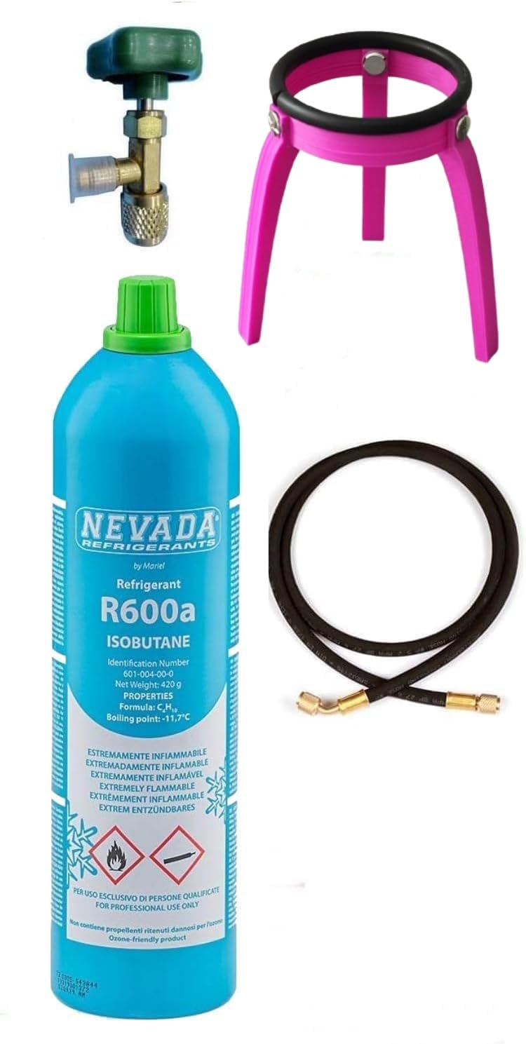 KIT FAI DA TE RICARICA FRIGO FREEZER CONGELATORE R600A R600 + RUBINETTO + FRUSTA CON PREMISPILLO