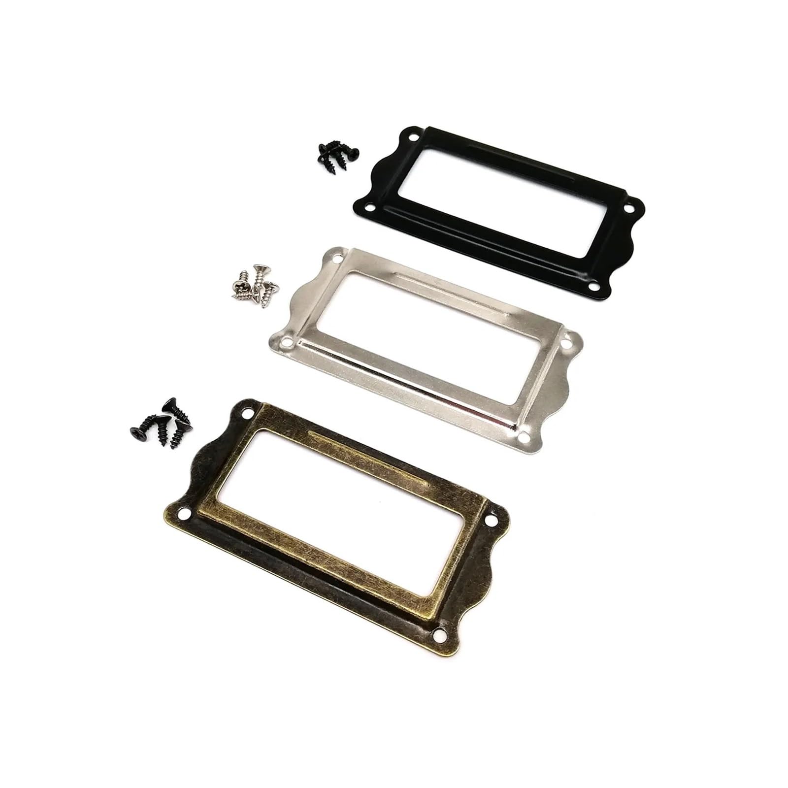 Cidegoo Bronze Iron Drawer Name Card Holder Label Pull Frame Handle For Cabinet Furniture