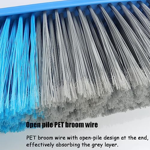 Roellgs Robuster Besen für den Außenbereich, langer Griff, steife Borsten, Gartenbesen für Zuhause, Küche, Garage, Gehwegreinigung.