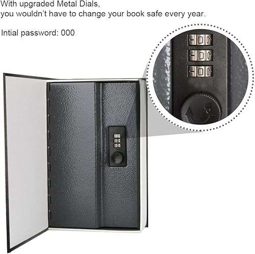 Miniatura 3 de Jssmst SM-BS04  Caja fuerte de metal para el hogar con cerradura de combinación en forma de libro como distracción 2017, negro tamaño pequeñogrande,