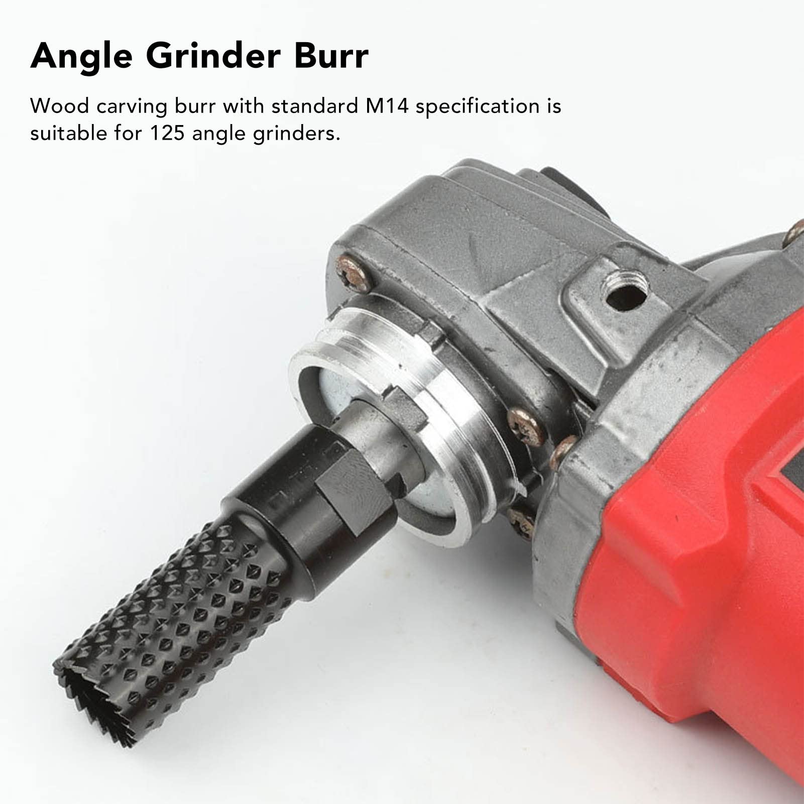 FLEXMAN Fraise Rotative, Tête Meulage Rotative pour Meuleuse d'Angle M14 en Acier au Carbone 125, Fraises Rotatives en Carbure de Tungstène pour Travail du Bois, Métal Polissage, Gravure