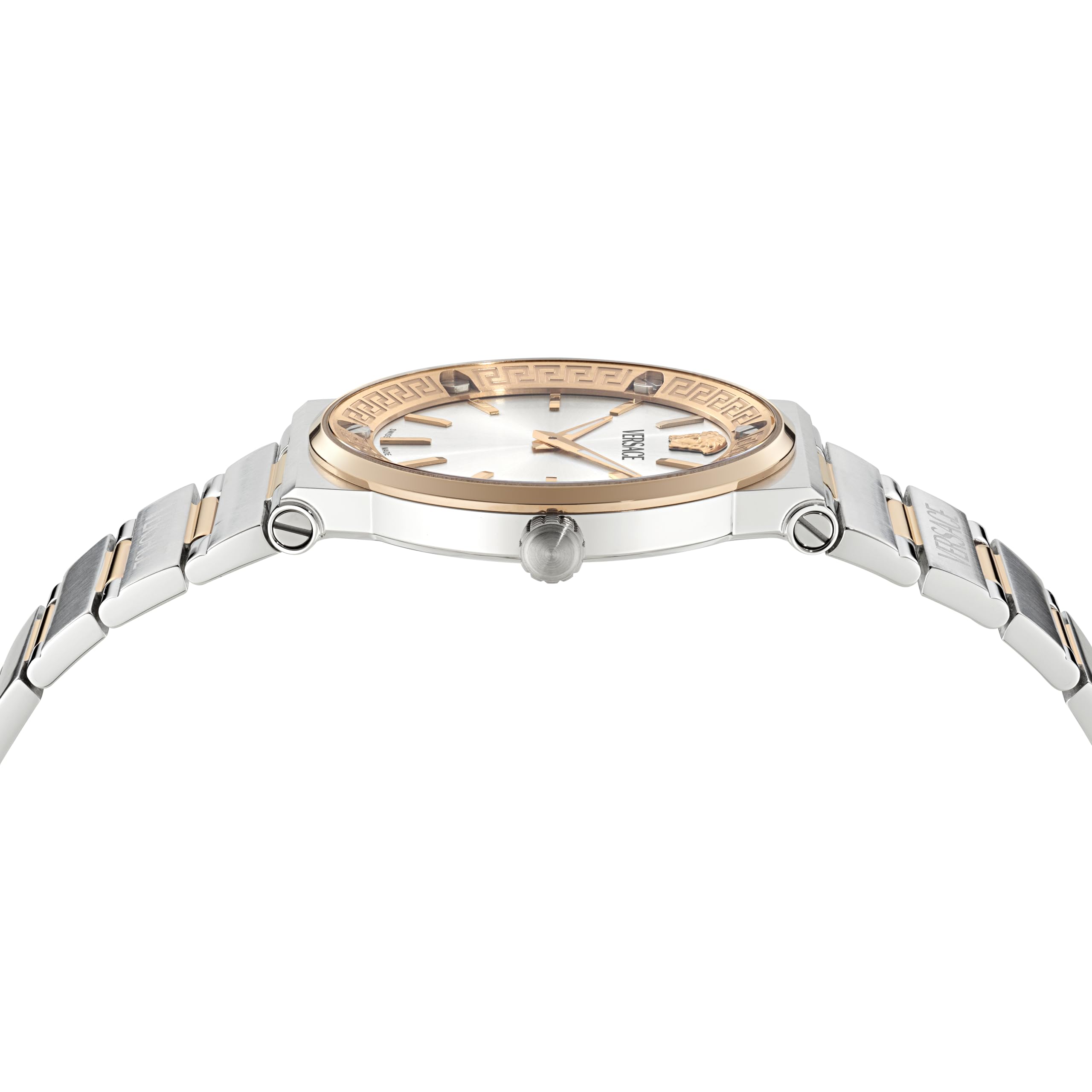 Versace Greca Logo Aereo Swiss Made - Reloj de Pulsera analógico de Cuarzo para Hombre