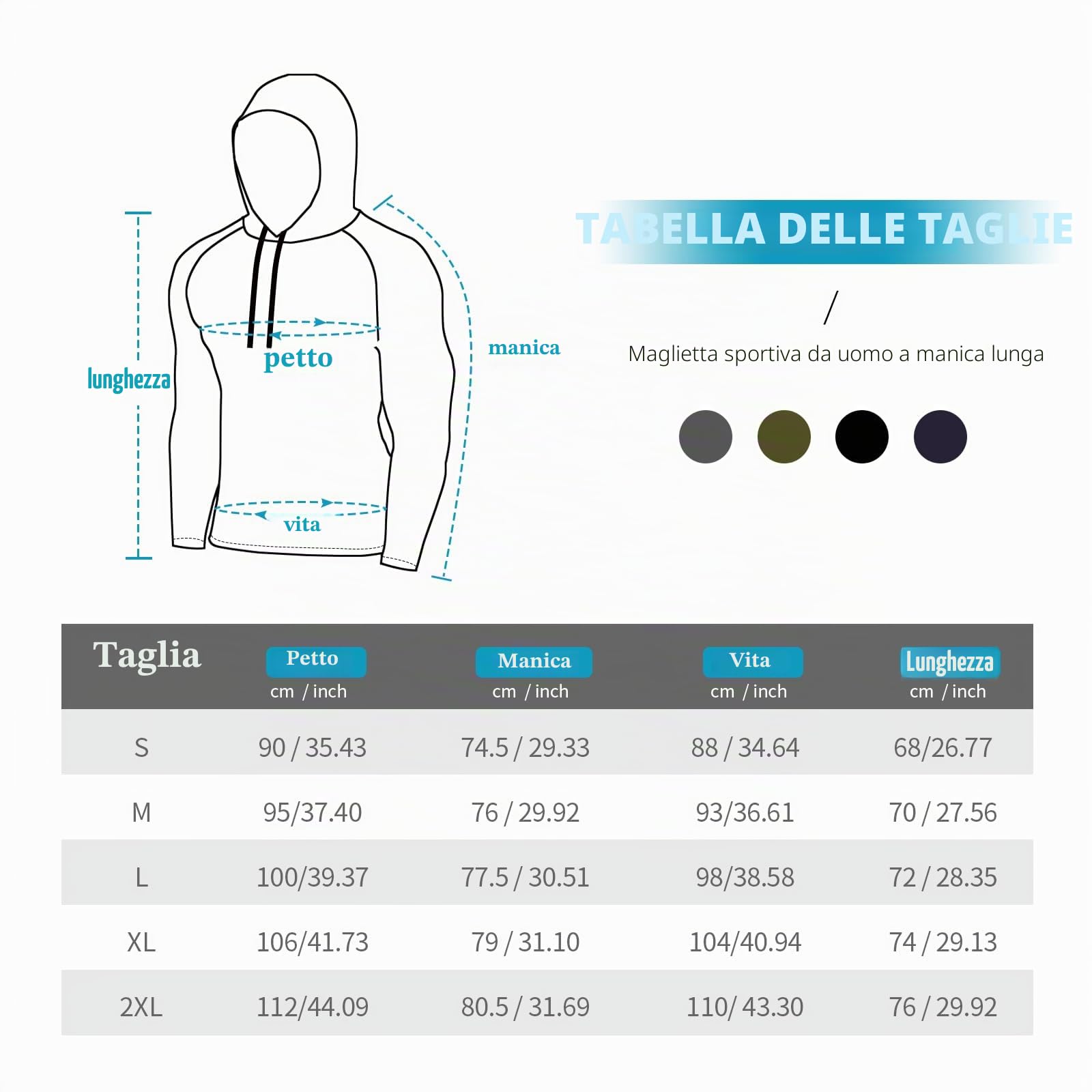 MEETYOO Maglietta da Uomo, a Maniche Lunghe, per Corsa, Fitness, Ginnastica