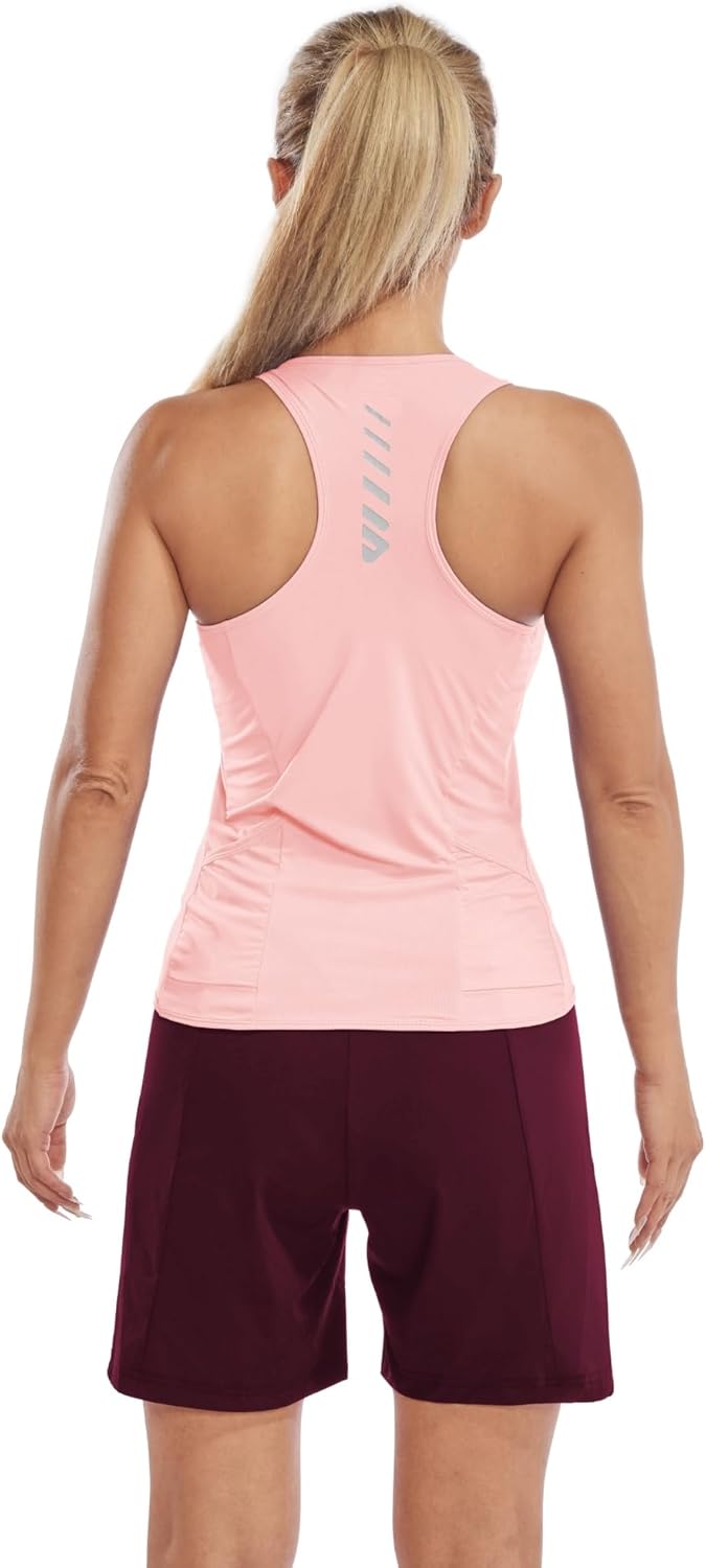 Wulibike Sleeveless Cycling Jersey Women Running Shirts Vest bike top Summer Biking tank Basic Top With Pockets Pink L - Image 7