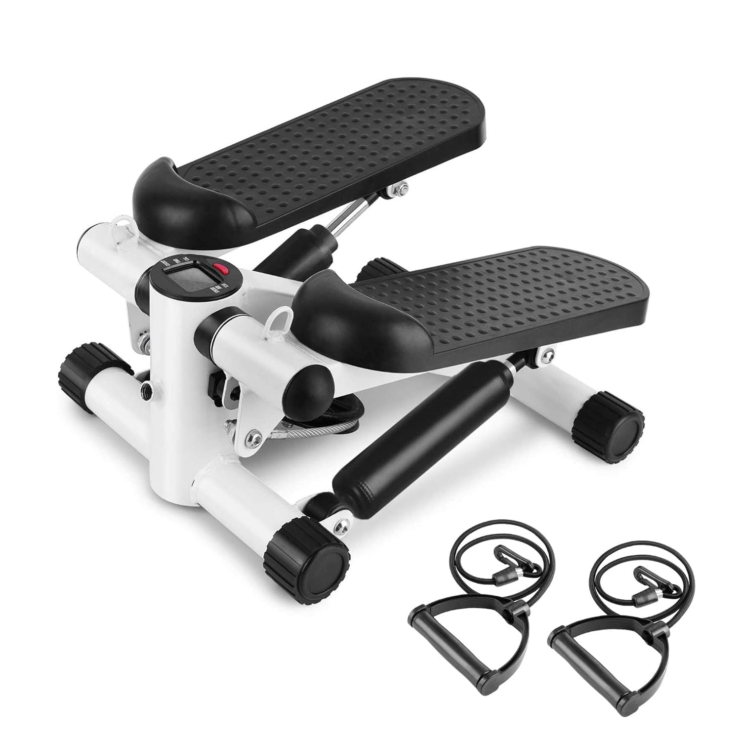 HARIVAR MART Mini Stepper with Resistance Band - Smoother & Safer Hydraulic Drive System, Non-Slip Foot Pedals, Full Body Workout Equipment, 120kg Load Capacity, Digital Display