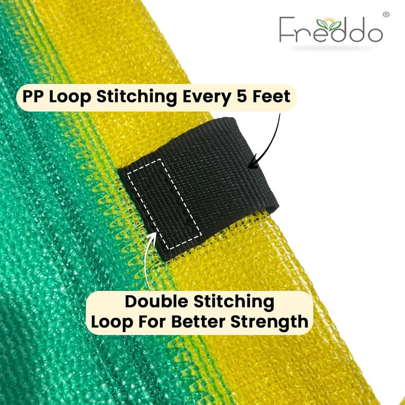 Image of FREDDO HDPE Sun Shade Sail with PP Loop, 90% UV Protection, Breathable Shade Canopy for Car Parking, Garden, Balcony & Patio, Green, 10 x 3 ft, Pack of 1