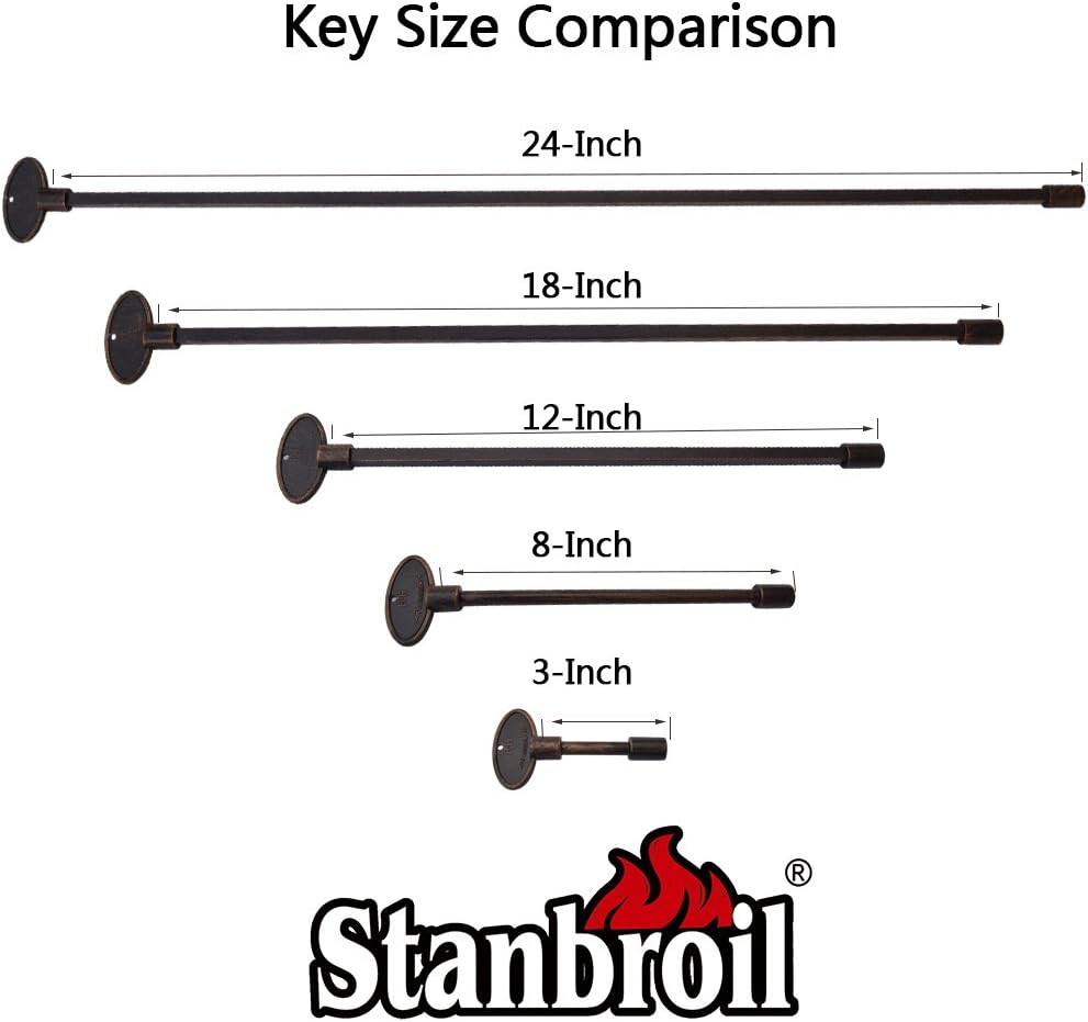 Stanbroil Universal 18-Inch Gas Valve Key, Fits 1/4" and 5/16" Turn Ball Valve for Fire Pits and Fireplaces, Antique Copper