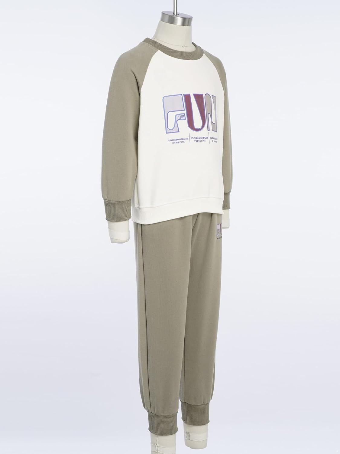 Kids Boys Long Sleeve Letter Printed Roundneck Pullover Sweatshirt with Pockets Sweatpants Casual Sport Sets