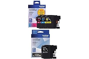 Brother LC1033PKS Cartridges & LC103BK Ink Cartridge Bundle