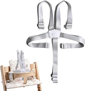 Universal Stroller Belts, Child Safety Belt with High Chair Belt, Adjustable Universal Stroller Straps, Highchair (Grey)